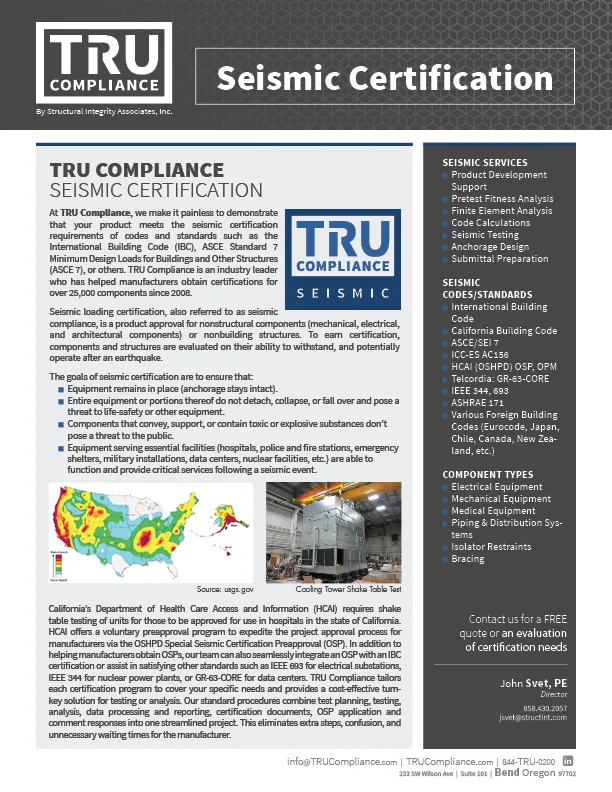 Tru Seismic Certification